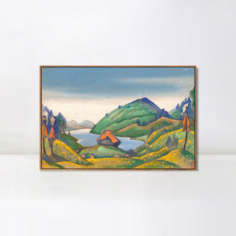 INVIN ART Framed Canvas Giclee Print Study of Scene Decoration for the Rite of Spring, 1944 by Nicholas Roerich Wall Art Living Room Home Office Decorations