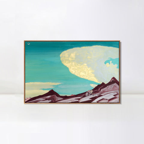 INVIN ART Framed Canvas Giclee Print Tablets of Law, 1931 by Nicholas Roerich Wall Art Living Room Home Office Decorations