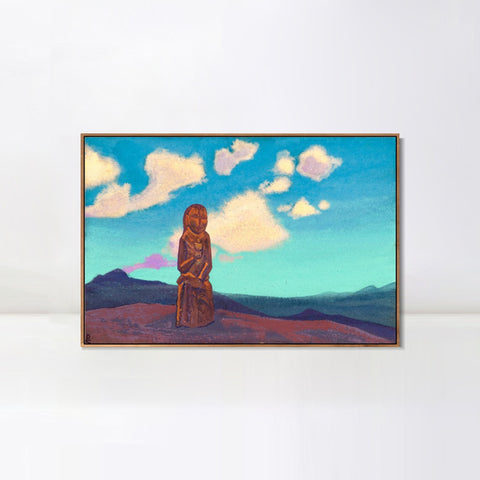 INVIN ART Framed Canvas Giclee Print the Holder of the Cup Mongolia, 1937 by Nicholas Roerich Wall Art Living Room Home Office Decorations
