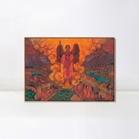 INVIN ART Framed Canvas Giclee Print The Last Angel, 1912 by Nicholas Roerich Wall Art Living Room Home Office Decorations