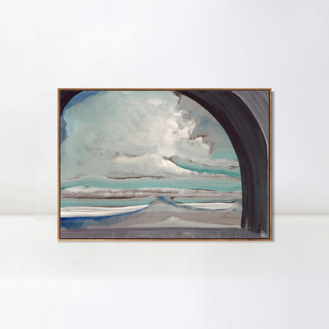 INVIN ART Framed Canvas Giclee Print White Cloud, 1922 by Nicholas Roerich Wall Art Living Room Home Office Decorations