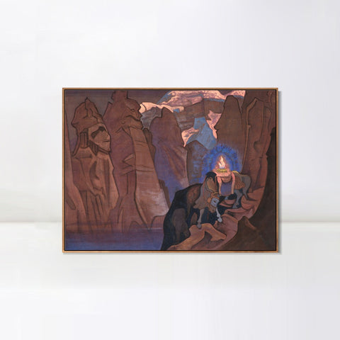 INVIN ART Framed Canvas Giclee Print World Treasure Cintamani, 1924 by Nicholas Roerich Wall Art Living Room Home Office Decorations
