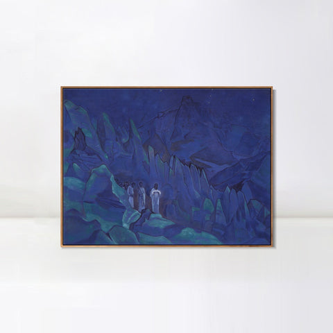 INVIN ART Framed Canvas Giclee Print Burning the Darkness, 1924 by Nicholas Roerich Wall Art Living Room Home Office Decorations