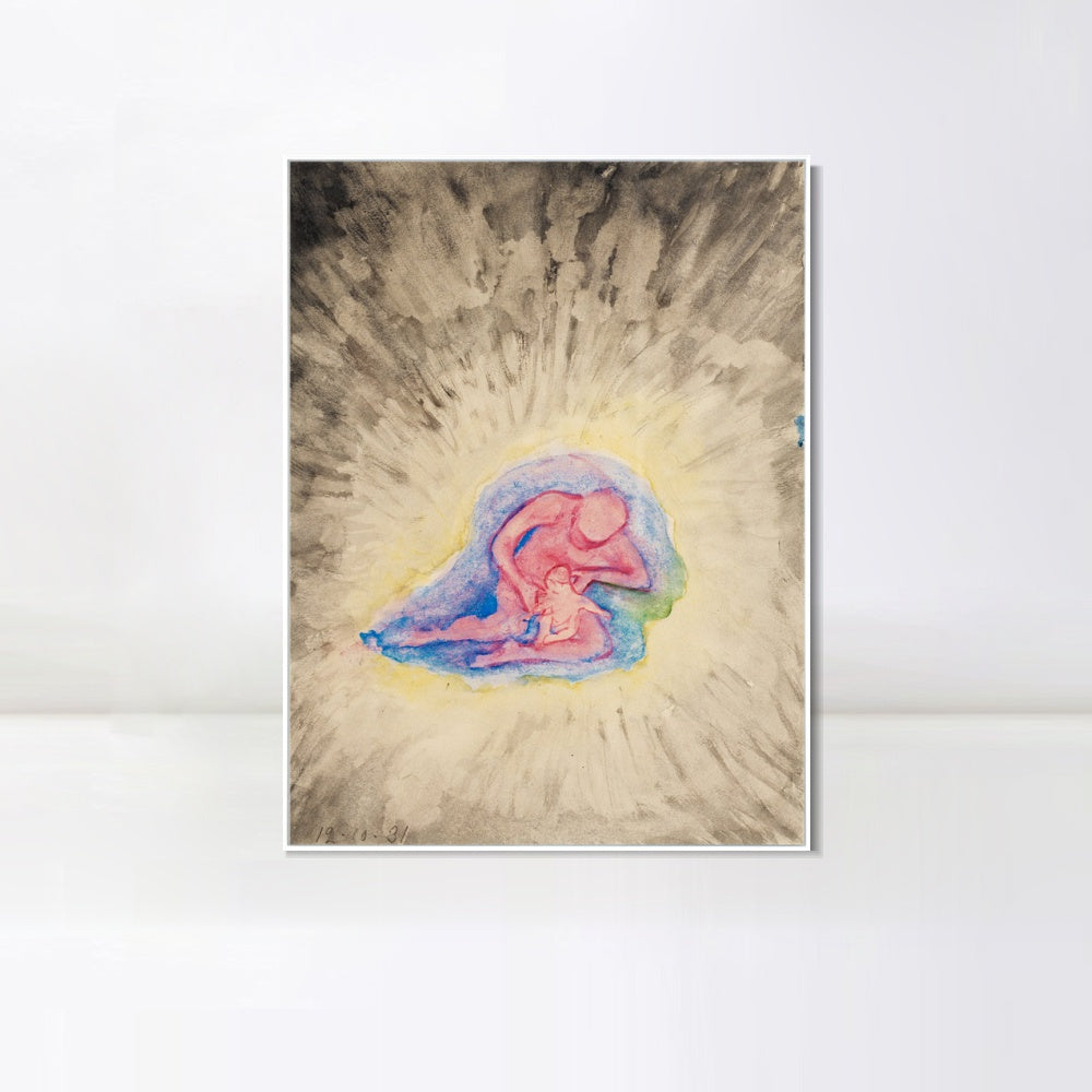 INVIN ART Framed Canvas Giclee Print BARNET OCH MODERN by Hilma Af Klint Wall Art Living Room Home Office Decorations