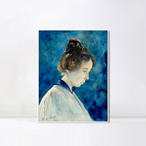 INVIN ART Framed Canvas Self-portrait by Hilma Af Klint Wall Art Living Room Home Office Decorations