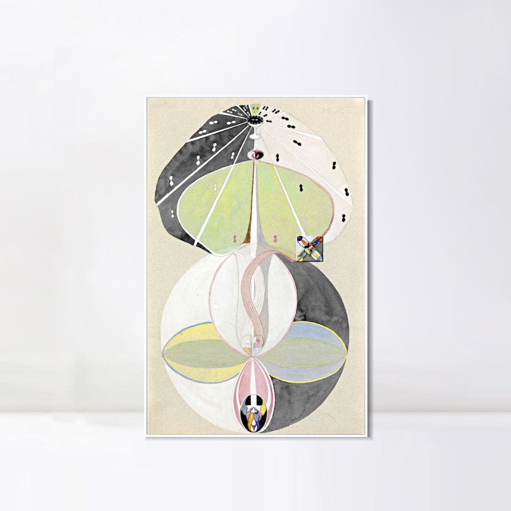 INVIN ART Framed Canvas Tree of Knowledge Series w no.5,1913 by Hilma Af Klint Wall Art Living Room Home Office Decorations