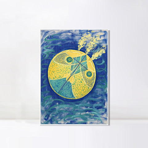 INVIN ART Framed Canvas Group i No.7 Primordial Chaos, 1907 by Hilma Af Klint Wall Art Living Room Home Office Decorations