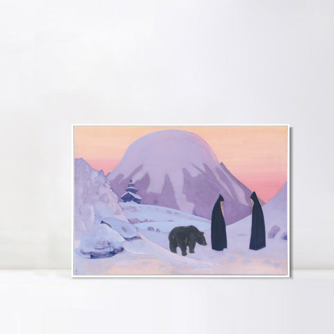 INVIN ART Framed Canvas Giclee Print We not Afraid-1922 by Nicholas Roerich Wall Art Living Room Home Office Decorations