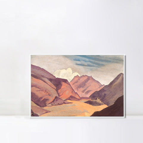 INVIN ART Framed Canvas Giclee Print Baltistan the Border with Ladakh-1936 by Nicholas Roerich Wall Art Living Room Home Office Decorations