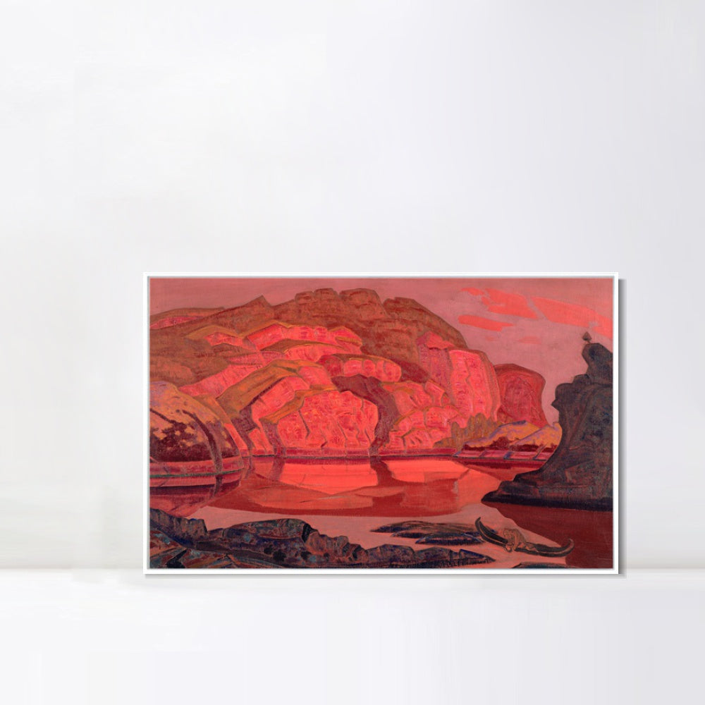 INVIN ART Framed Canvas Giclee Print Buried Treasures 1917 by Nicholas Roerich Wall Art Living Room Home Office Decorations