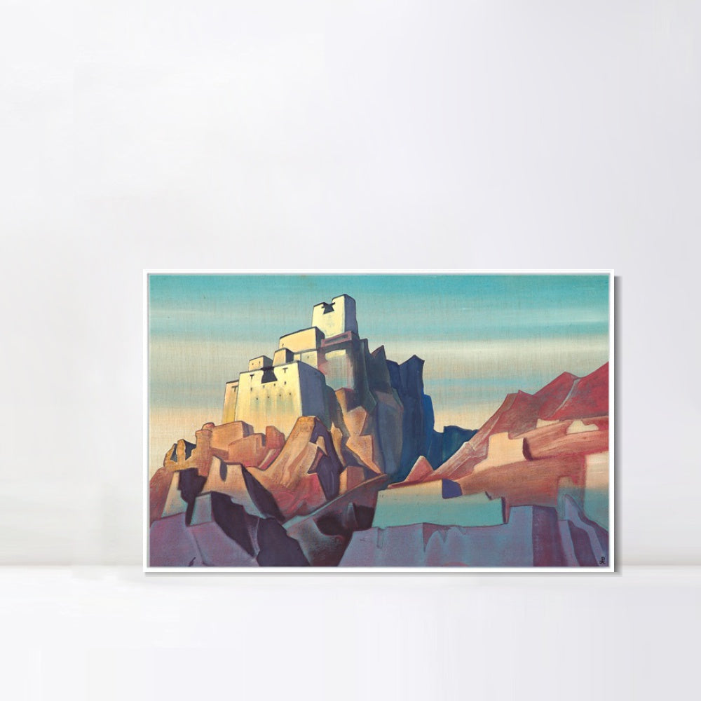 INVIN ART Framed Canvas Giclee Print Castle of Ladakh 1933 by Nicholas Roerich Wall Art Living Room Home Office Decorations