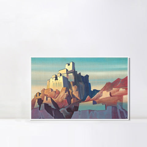 INVIN ART Framed Canvas Giclee Print Castle of Ladakh 1933 by Nicholas Roerich Wall Art Living Room Home Office Decorations