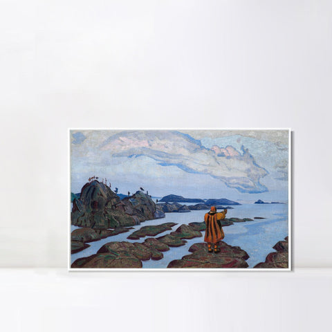 INVIN ART Framed Canvas Giclee Print Command 1917 by Nicholas Roerich Wall Art Living Room Home Office Decorations