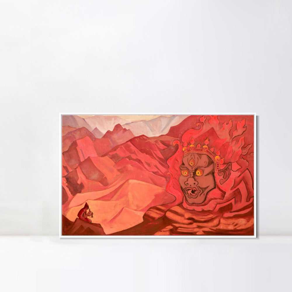 INVIN ART Framed Canvas Giclee Print Dorje the Daring One, 1925 by Nicholas Roerich Wall Art Living Room Home Office Decorations
