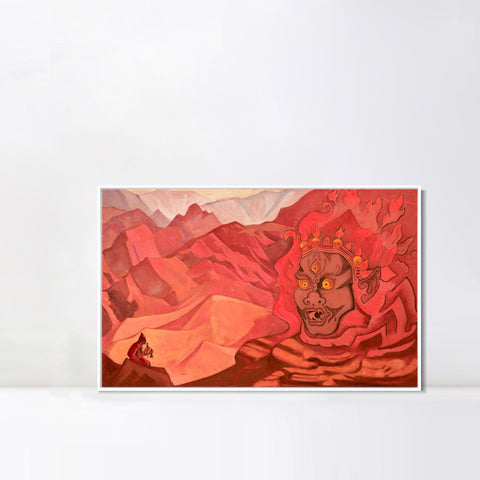 INVIN ART Framed Canvas Giclee Print Dorje the Daring One, 1925 by Nicholas Roerich Wall Art Living Room Home Office Decorations