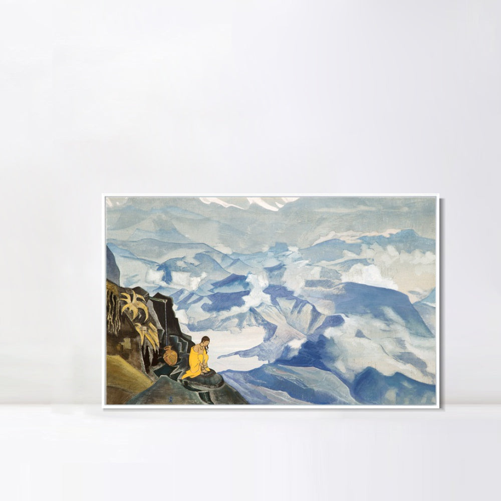 INVIN ART Framed Canvas Giclee Print Drops of Life, 1924 by Nicholas Roerich Wall Art Living Room Home Office Decorations