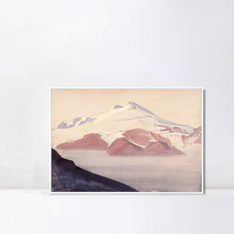 INVIN ART Framed Canvas Giclee Print Elbrus Caucasus, 1933 by Nicholas Roerich Wall Art Living Room Home Office Decorations