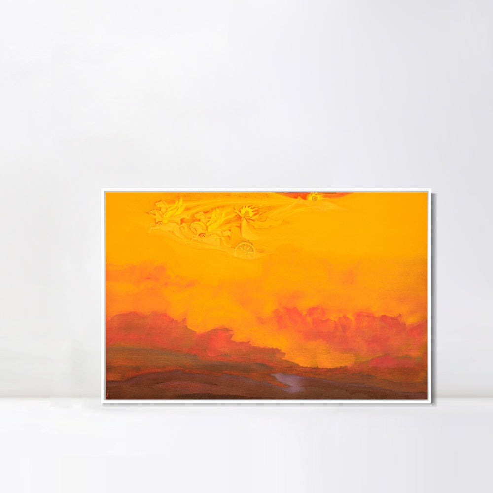 INVIN ART Framed Canvas Giclee Print Elijah the Prophet 1931 by Nicholas Roerich Wall Art Living Room Home Office Decorations