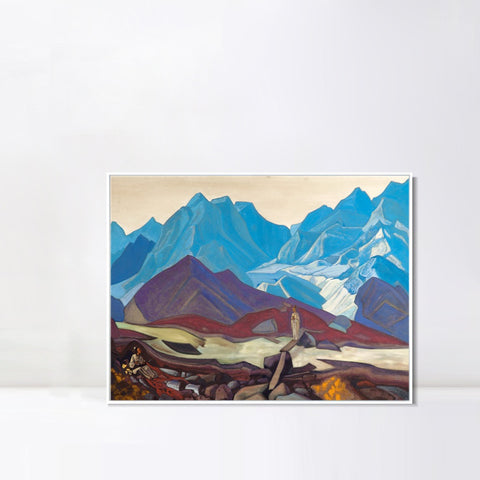 INVIN ART Framed Canvas Giclee Print from Beyond by Nicholas Roerich Wall Art Living Room Home Office Decorations