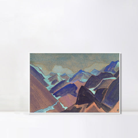 INVIN ART Framed Canvas Giclee Print Glaciers of Lahaul, 1936 by Nicholas Roerich Wall Art Living Room Home Office Decorations