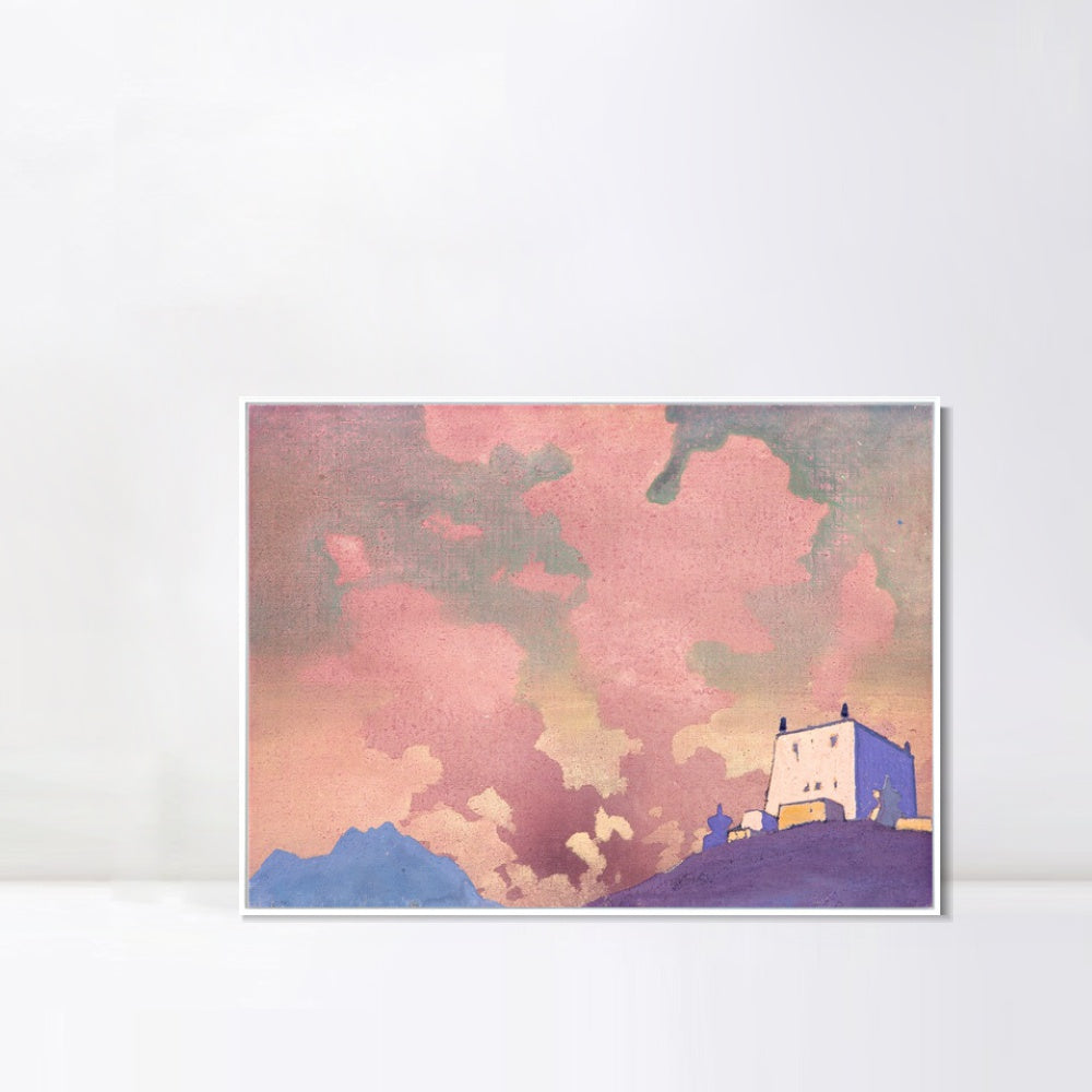 INVIN ART Framed Canvas Giclee Print Gompa, 1932 by Nicholas Roerich Wall Art Living Room Home Office Decorations