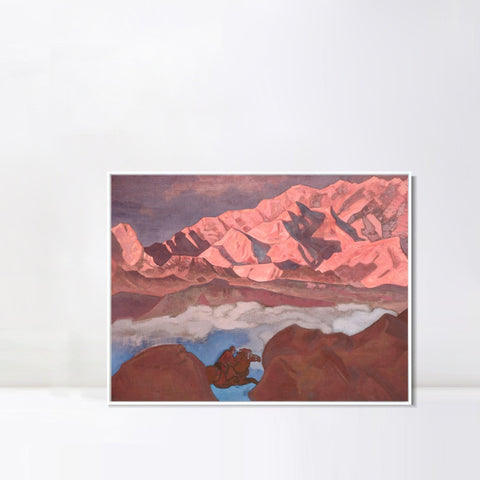 INVIN ART Framed Canvas Giclee Print He Who Hastens, 1924 by Nicholas Roerich Wall Art Living Room Home Office Decorations