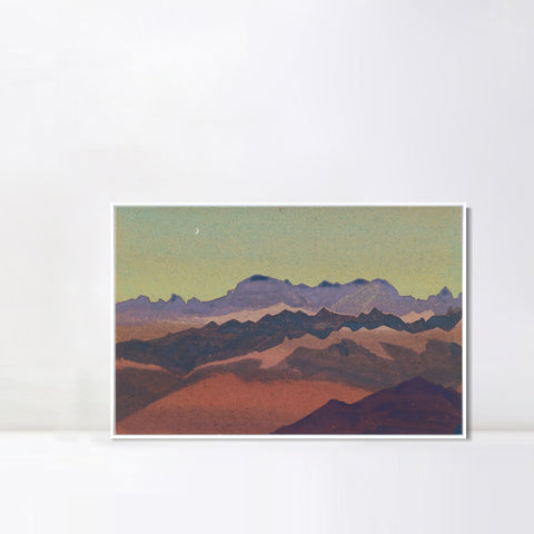 INVIN ART Framed Canvas Giclee Print Himalayas Nearly Sandahpu, 1936 by Nicholas Roerich Wall Art Living Room Home Office Decorations