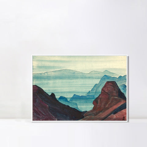 INVIN ART Framed Canvas Giclee Print Himalayas Study, 1934 by Nicholas Roerich Wall Art Living Room Home Office Decorations