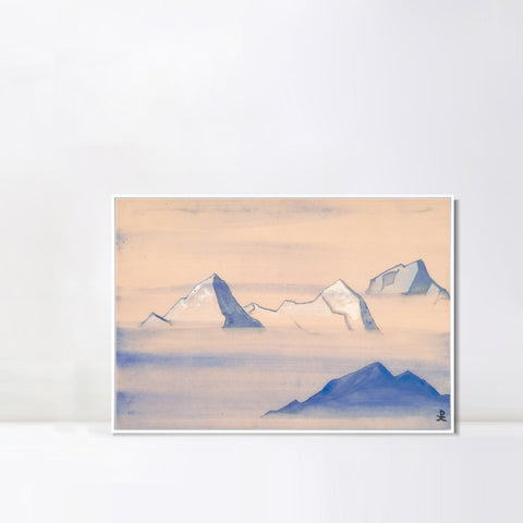INVIN ART Framed Canvas Giclee Print Himalayas Study Holy Himalayas, 1933 by Nicholas Roerich Wall Art Living Room Home Office Decorations