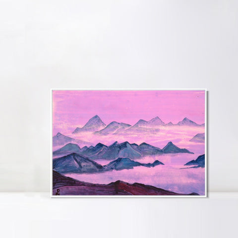 INVIN ART Framed Canvas Giclee Print Himalayas Study Holy Himalayas,1934 by Nicholas Roerich Wall Art Living Room Home Office Decorations