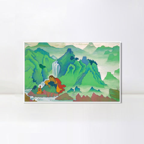 INVIN ART Framed Canvas Giclee Print Padmasambhava, 1924 by Nicholas Roerich Wall Art Living Room Home Office Decorations