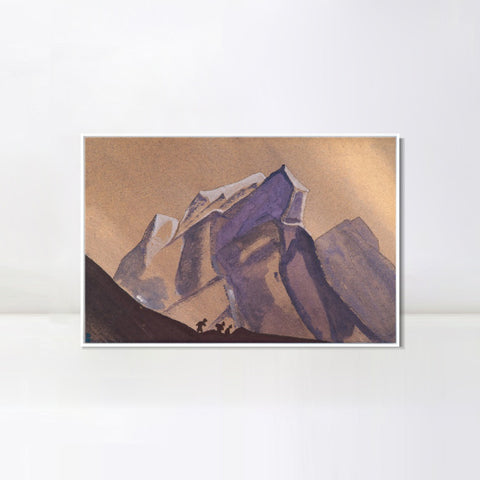 INVIN ART Framed Canvas Giclee Print Pass Tempest Secret Path, 1936 by Nicholas Roerich Wall Art Living Room Home Office Decorations