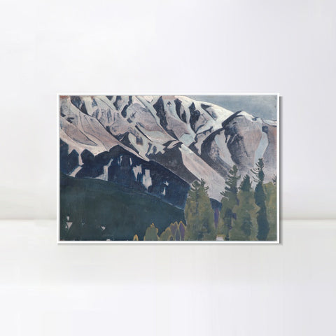 INVIN ART Framed Canvas Giclee Print Pir Panjal, 1925 by Nicholas Roerich Wall Art Living Room Home Office Decorations