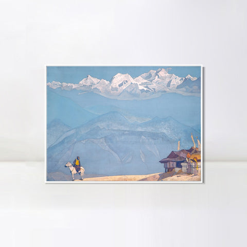 INVIN ART Framed Canvas Giclee Print Remember, 1924 by Nicholas Roerich Wall Art Living Room Home Office Decorations