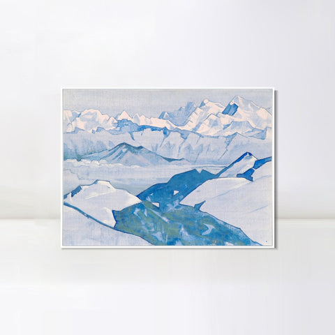 INVIN ART Framed Canvas Giclee Print Ridge of Everest, 1924 by Nicholas Roerich Wall Art Living Room Home Office Decorations