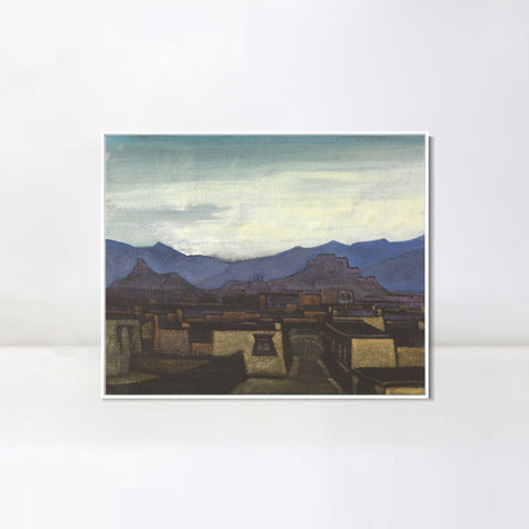 INVIN ART Framed Canvas Giclee Print ROERICH, NICHOLAS Dzong at Evening by Nicholas Roerich Wall Art Living Room Home Office Decorations