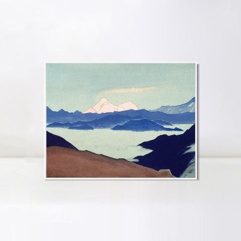INVIN ART Framed Canvas Giclee Print Sared Himalayas, 1933 by Nicholas Roerich Wall Art Living Room Home Office Decorations