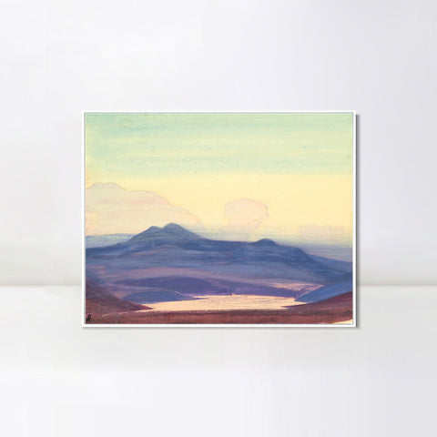 INVIN ART Framed Canvas Giclee Print Study of Mountains, 1931-1 by Nicholas Roerich Wall Art Living Room Home Office Decorations