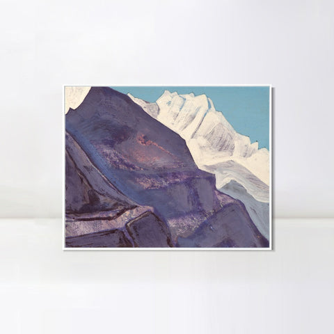 INVIN ART Framed Canvas Giclee Print Study of Mountains, 1933 by Nicholas Roerich Wall Art Living Room Home Office Decorations