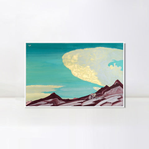 INVIN ART Framed Canvas Giclee Print Tablets of Law, 1931 by Nicholas Roerich Wall Art Living Room Home Office Decorations