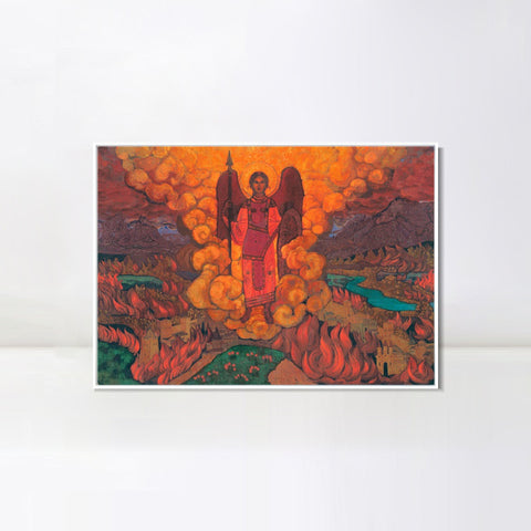 INVIN ART Framed Canvas Giclee Print The Last Angel, 1912 by Nicholas Roerich Wall Art Living Room Home Office Decorations