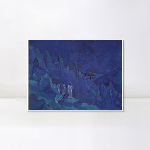 INVIN ART Framed Canvas Giclee Print Burning the Darkness, 1924 by Nicholas Roerich Wall Art Living Room Home Office Decorations
