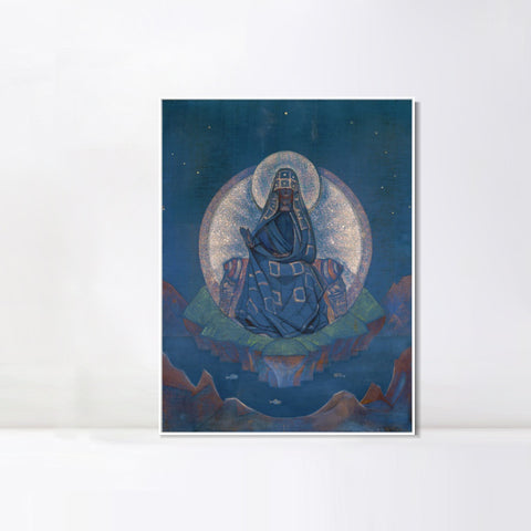 INVIN ART Framed Canvas Giclee Print Mother of the World, 1924 by Nicholas Roerich Wall Art Living Room Home Office Decorations