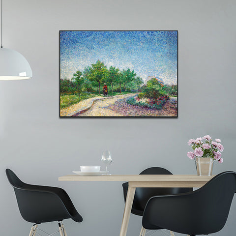 Framed Canvas Lane in Voyer D'Argenson Park at Asnieres by Vincent Van Gogh Wall Art