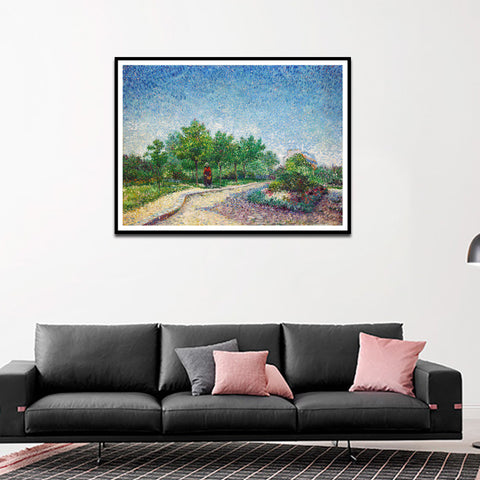 Framed Canvas Lane in Voyer D'Argenson Park at Asnieres by Vincent Van Gogh Wall Art