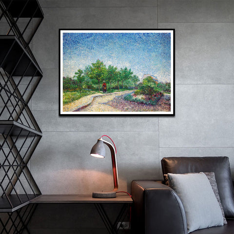 Framed Canvas Lane in Voyer D'Argenson Park at Asnieres by Vincent Van Gogh Wall Art