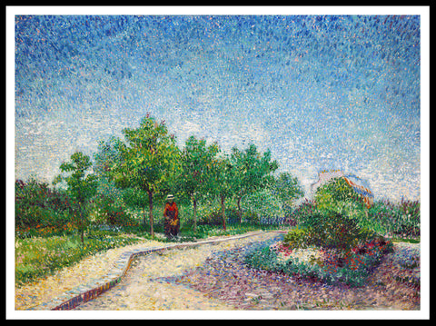 Framed Canvas Lane in Voyer D'Argenson Park at Asnieres by Vincent Van Gogh Wall Art