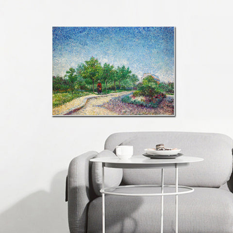 Framed Canvas Lane in Voyer D'Argenson Park at Asnieres by Vincent Van Gogh Wall Art