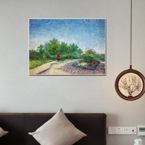 Framed Canvas Lane in Voyer D'Argenson Park at Asnieres by Vincent Van Gogh Wall Art