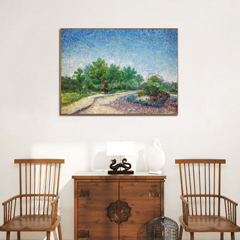 Framed Canvas Lane in Voyer D'Argenson Park at Asnieres by Vincent Van Gogh Wall Art